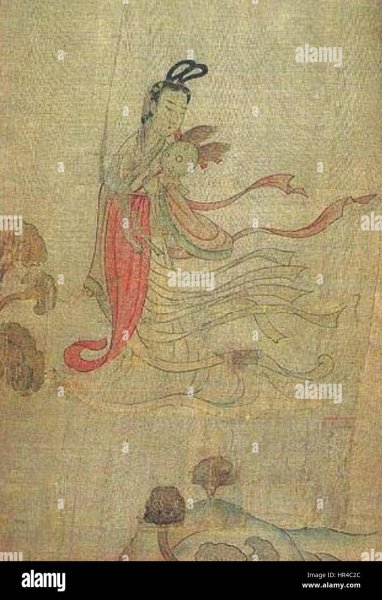 ГУ Кайчжи. Богиня реки лошуй и ее служанки.