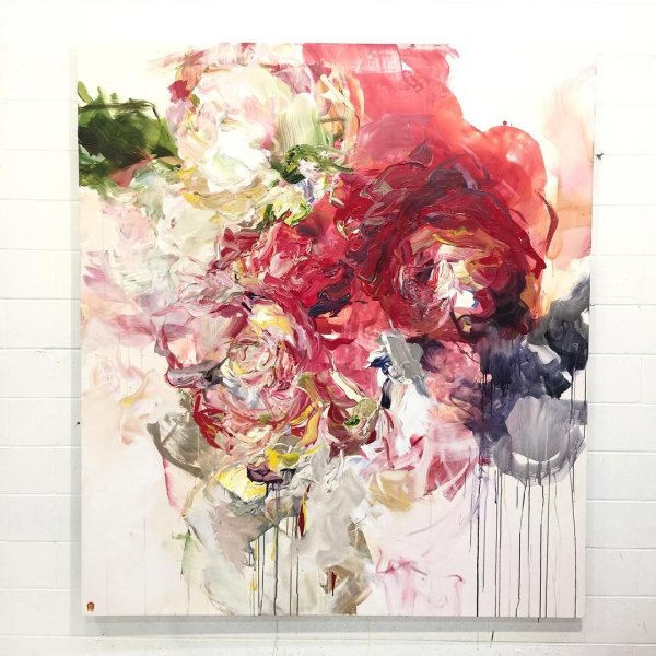 Пионы абстракция маслом