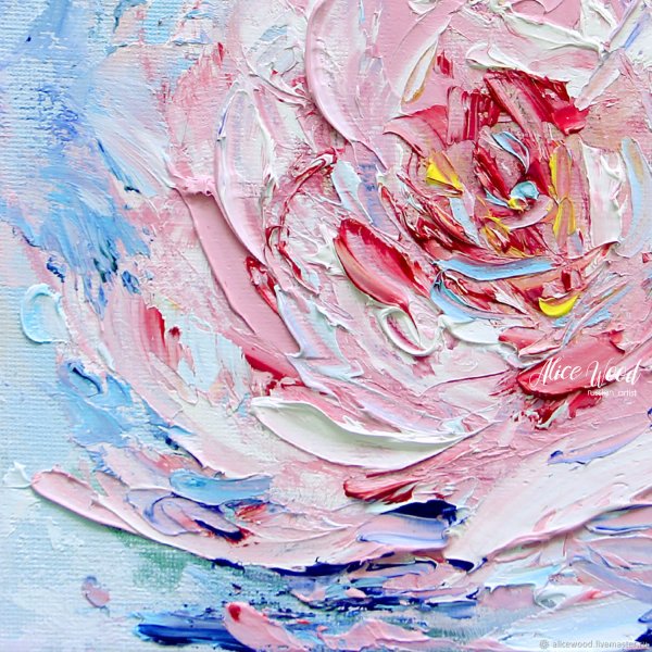 Пионы мастихином акрилом Кристина Пирекеева