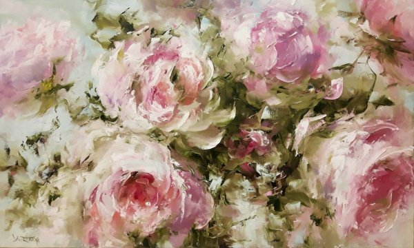 Пионы мазками