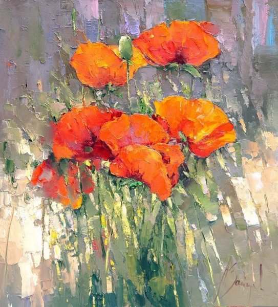 Маки мастихином