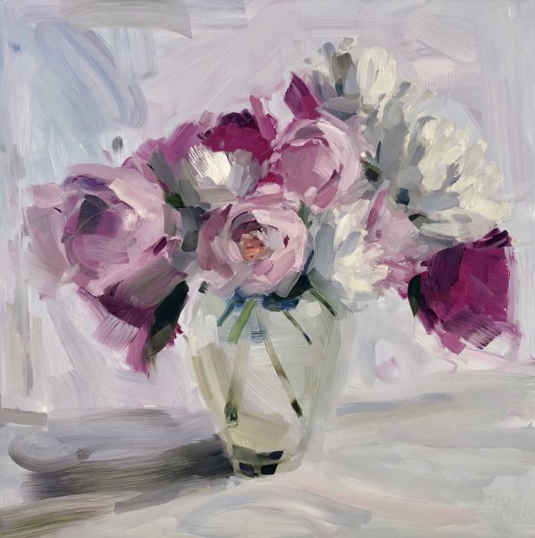 Абстрактная живопись пионы