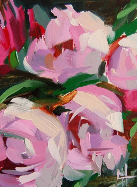 Цветы маслом