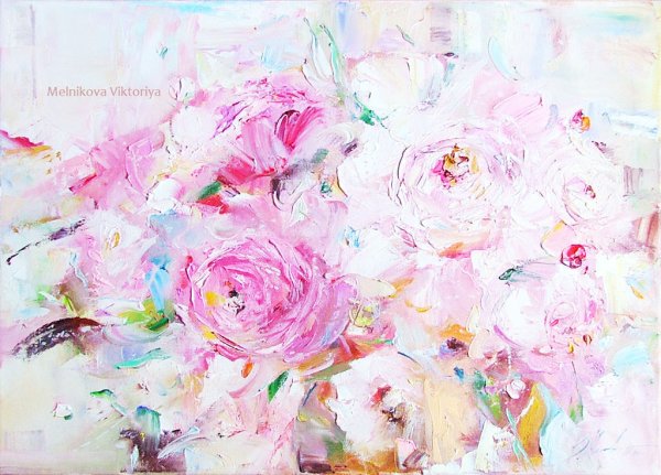 Цветы пионы абстракция