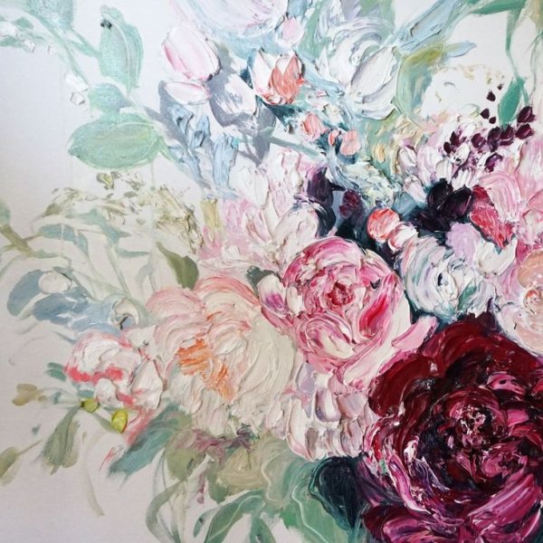 Пион акрилом с поталью