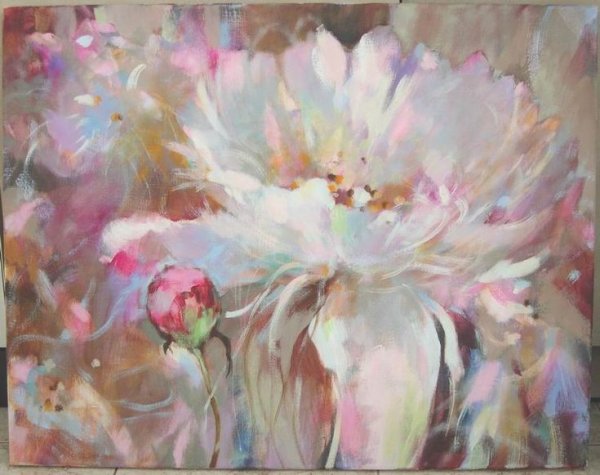 Пионы мастихином акрилом Кристина Пирекеева