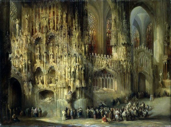 Внутренний вид готической церкви Хендрик Ван младший