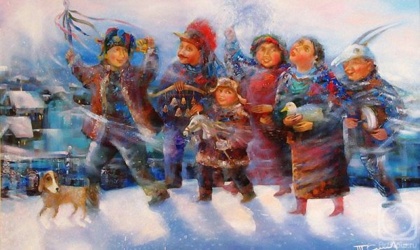 М. Павлова. Ряженые картина