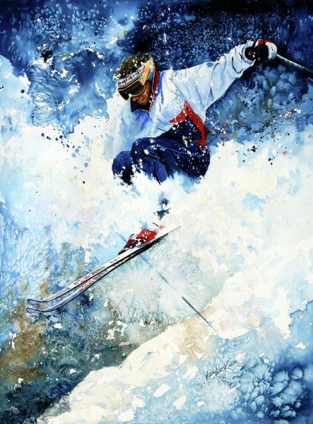 Картина горные лыжи