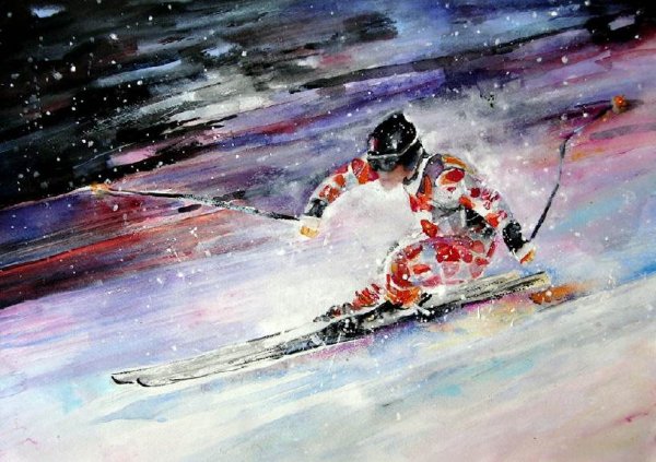 Картина горнолыжник