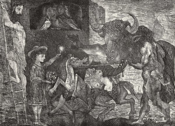 Пикассо гравюра минотавромахия