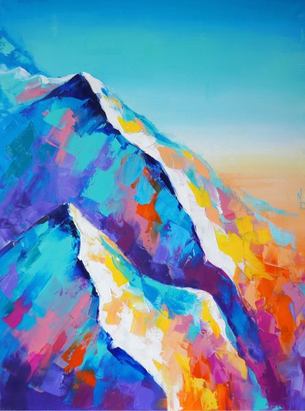 Горы мазками