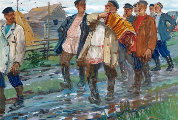 Баянист живопись