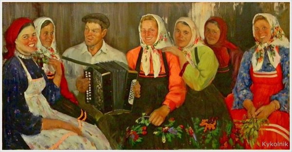 Гармошка в живописи