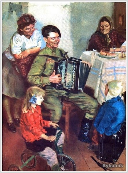 Баянист живопись