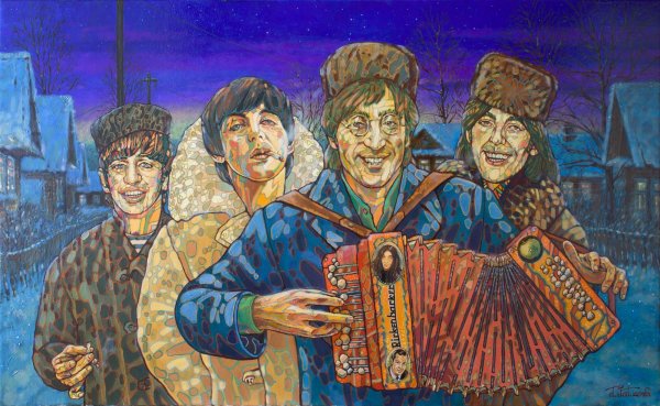 Солдат с гармонью картина