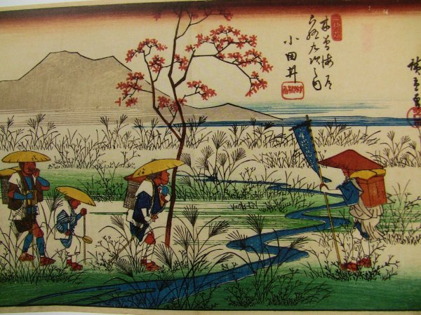 Рисовые поля японская Ксилография