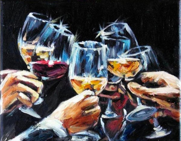 Бокал живопись