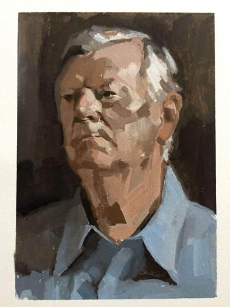 Этюды портретов гуашью