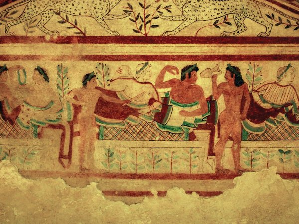 Фрески Этрусская гробницы Тарквинии