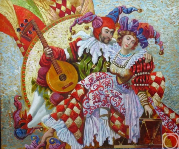 Арлекин и Пьеро Коломбина в живописи