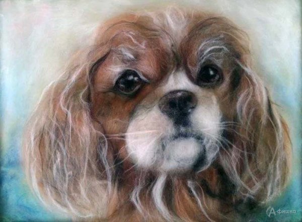 Живопись шерстью собаки