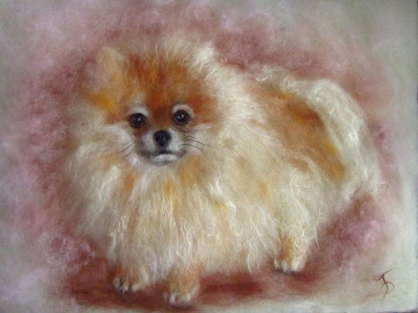 Живопись шерстью животные