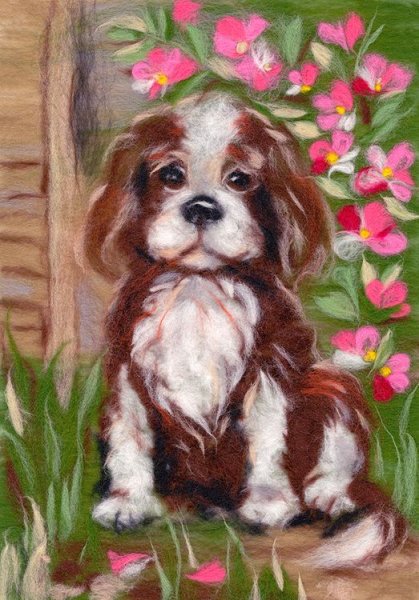 Картины из шерсти собаки