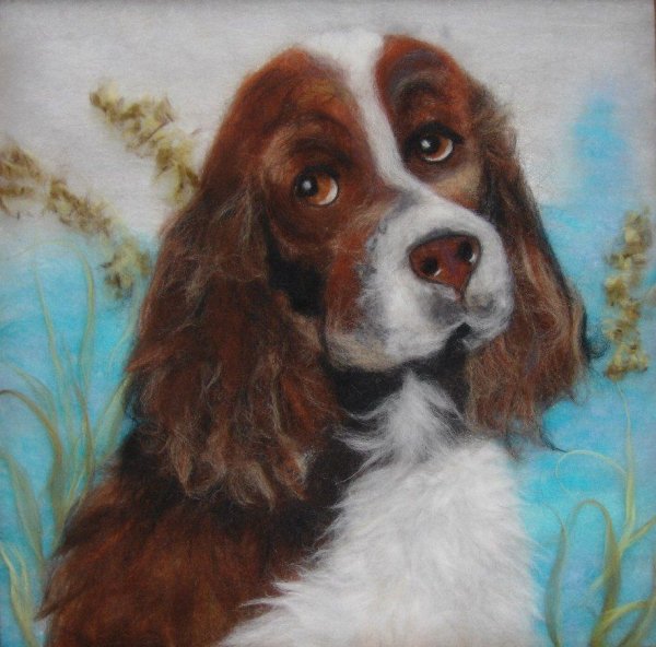 Русская псовая борзая из шерсти