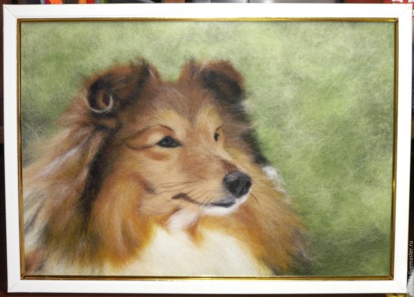 Шерстяная живопись животные