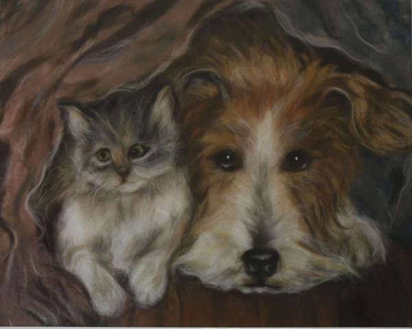 Живопись шерстью собаки