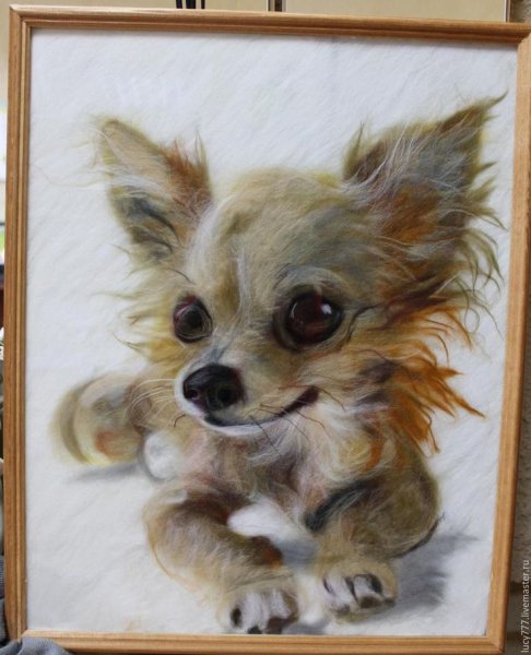 Собаки шерстяная живопись