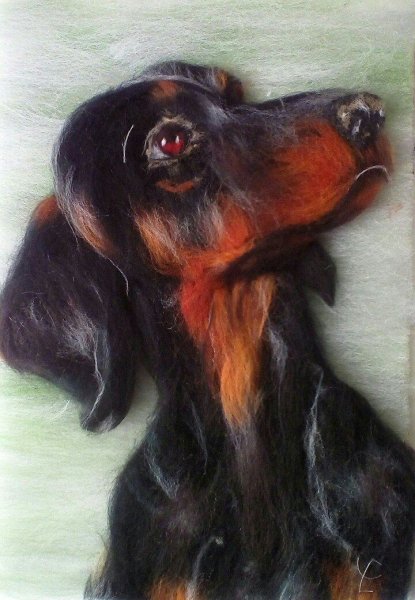 Живопись шерстью лабрадор