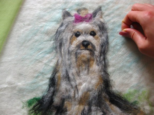 Шерстяная акварель портрет собаки