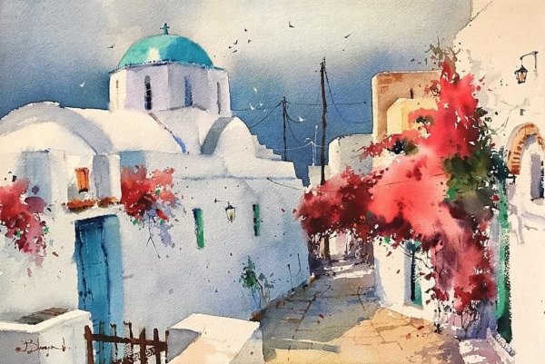 Художник Blanca Alvarez акварель