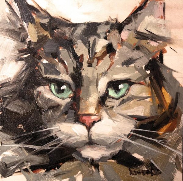 Кошка мастихином