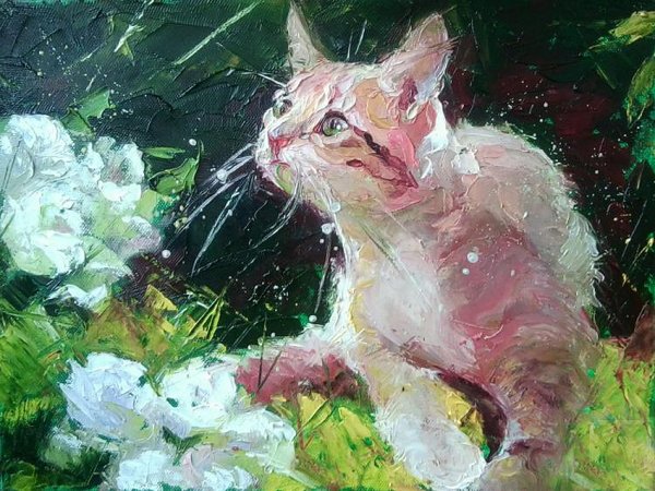 Кошки маслом на холсте