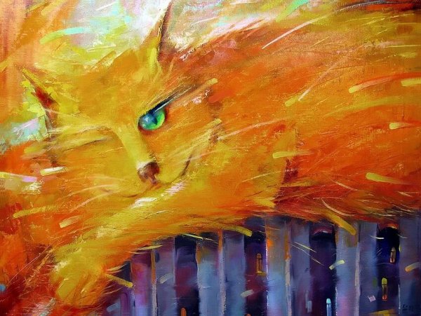 Кошка мастихином