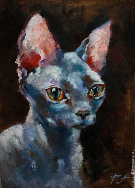 Кошки сфинкс живопись