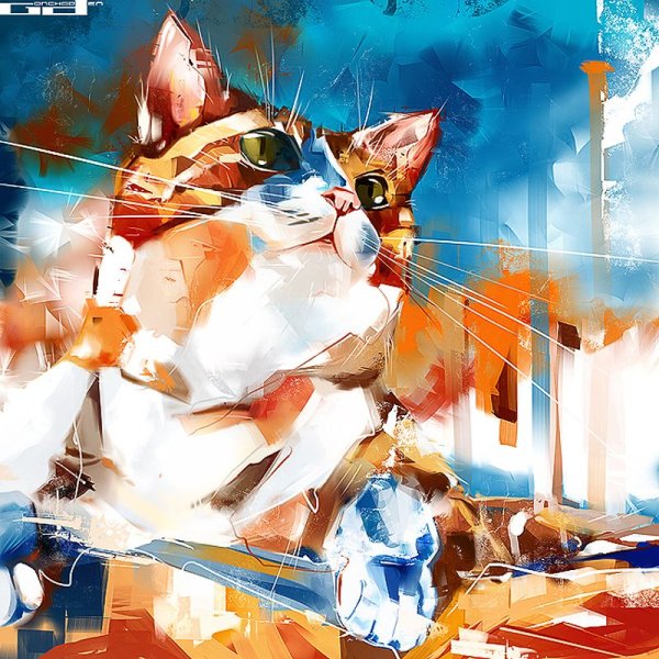 Коты в абстрактной живописи