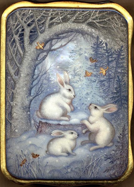 Федоскинская роспись пейзаж