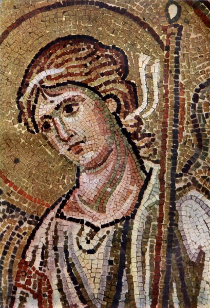 Ангел фрагмент мозаики церкви в монастыре Дафни близ Афин