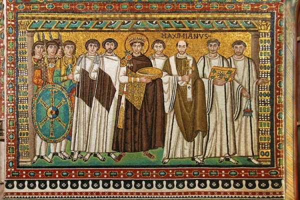 Церковь Сан Витале мозаика Император Юстиниан