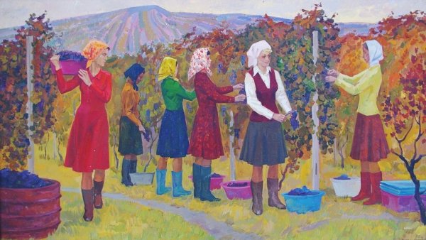 Художник Дроздов "уборка урожая"