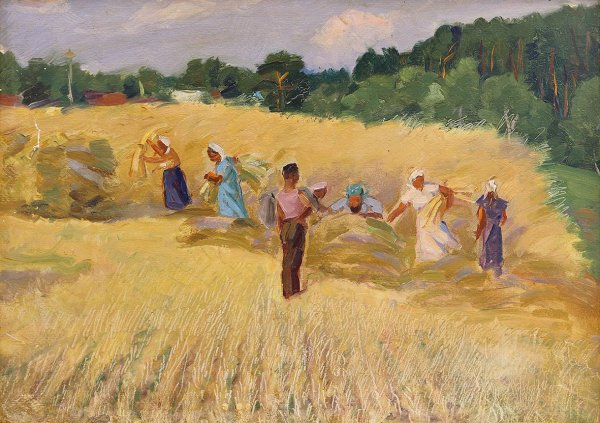Уборка урожая художник Василий Михайлович Каратай