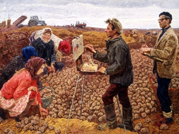 Картина братьев Ткачевых «трудовые будни»