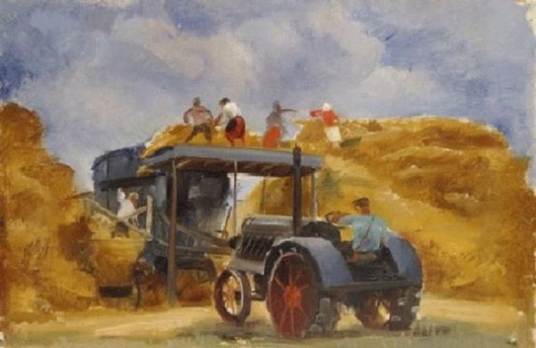 Картина в.м. Каратая «уборка урожая»