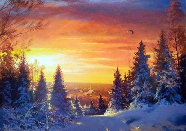 Художник Юшкевич Виктор Николаевич зима