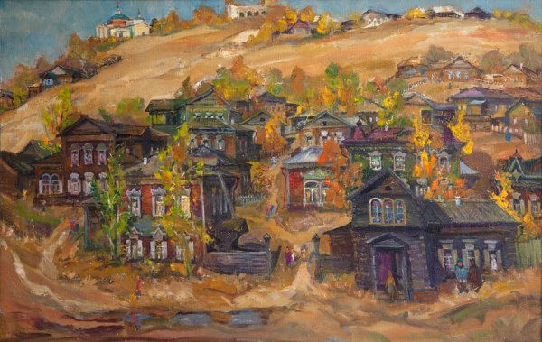 Художник Дмитрий Лёвин картины - лето в деревне