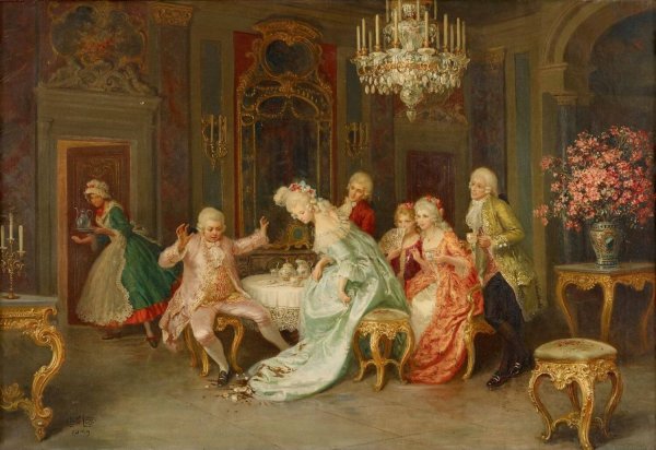 Ассамблея при Петре i. 1858. Хлебовский Станислав. Холст, масло.